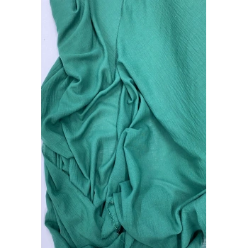 Keten Kumaş - Organik Kumaş - Perde Kumaşı - Ince Keten - Kıyafet Için Kumaş Örtü Koyu Yeşil