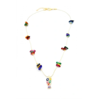 Kırıktaşlı Balık Kolye - ÇOK RENKLİ