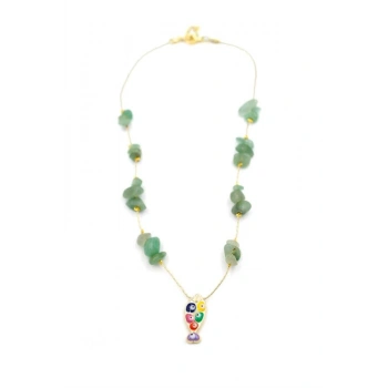 Kırıktaşlı Balık Kolye - Su Yeşili