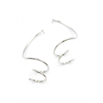 Kıvrımlı Küpe - Gümüş