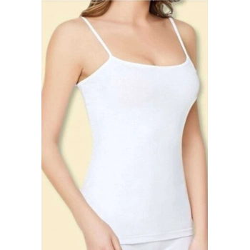 Kota Bayan İp Askılı Beyaz Battal Atlet 6091