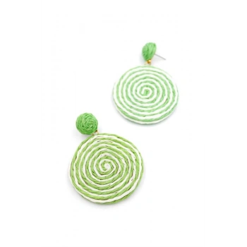 Kumaş Sarmal Küpe - Yeşil