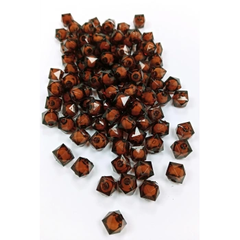 Küp Boncuk İçten Boncuklu Bileklik Çanta Boncuğu 10 mm 50 gr Kahverengi - BNC455