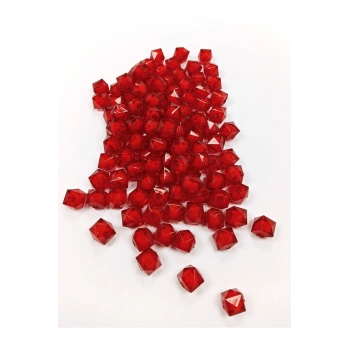 Küp Boncuk İçten Boncuklu Bileklik Çanta Boncuğu 10 mm 50 gr Kırmızı - BNC448