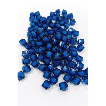 Küp Boncuk İçten Boncuklu Bileklik Çanta Boncuğu 10 mm 50 gr Koyu Mavi - BNC453