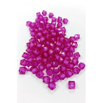 Küp Boncuk İçten Boncuklu Bileklik Çanta Boncuğu 10 mm 50 gr Mor - BNC451