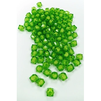 Küp Boncuk İçten Boncuklu Bileklik Çanta Boncuğu 10 mm 50 gr Yeşil - BNC450