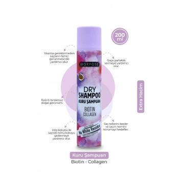 Kuru Şampuan Biotin Collagen 200 ML - Ekstra Hacim - mrfs