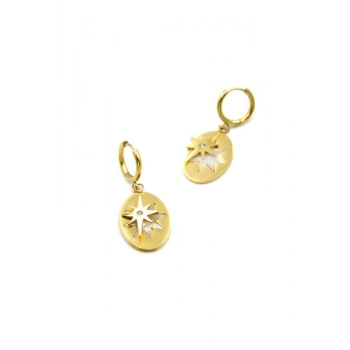 Kutup Yıldızı Sallantılı Küpe - Altın