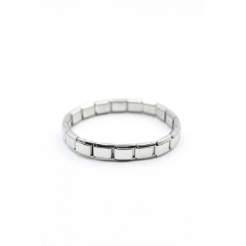 Lastikli Çelik Bileklik - Gümüş