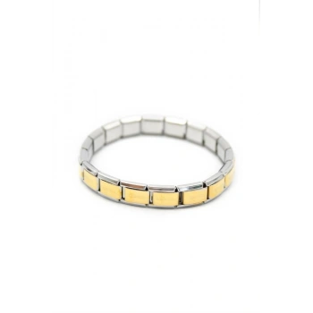 Lastikli Çelik Bilezik - Altın