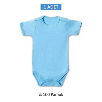 Mavi Yarım Kol Body Zıbın 7-12 YAŞ Çocuklar İçin (1 ADET) Alttan Çıtçıtlı Özel Gereksinimli