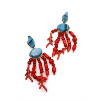 Mercan Küpe - Kırmızı