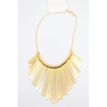 Metal Çubuk Kolye - Altın