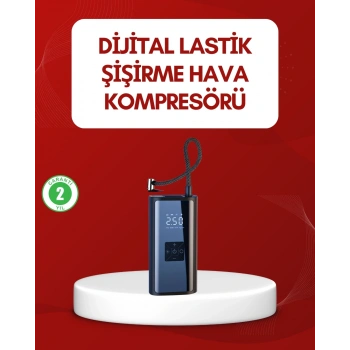 Mey İthalat® 12V Uyumlu Çok İşlevli Akıllı Araç Lastik Pompası