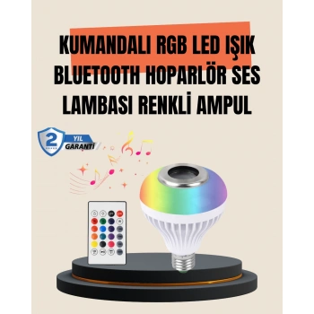 Mey İthalat® 12W LED Ampul – Renkli Işık ve Dahili Hoparlör Özellikli
