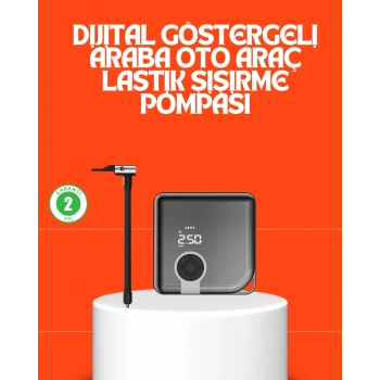 Mey İthalat® 150 PSI Yüksek Basınç Kapasiteli Kablosuz Lastik Pompası