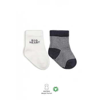 Mey İthalat®   2Li Big Heart Penye Soket Çorap 10117 Antrasit