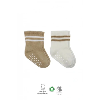 Mey İthalat®   2Li Çemberli Kaymaz Soket Çorap 10125 Bej-Ekru