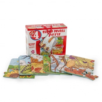 Mey İthalat® 2488  MEVSİMLER SÜPER RENKLİ PUZZLE 4LÜ