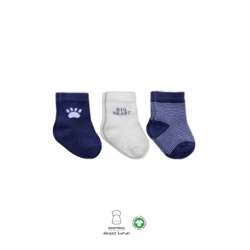 Mey İthalat®   3Lü Penye Soket Çorap 10110 İndigo