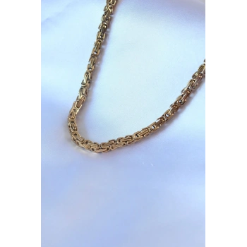 Mey İthalat® 316L Çelik Gold Renk Kral Zincir Model Erkek Kolye