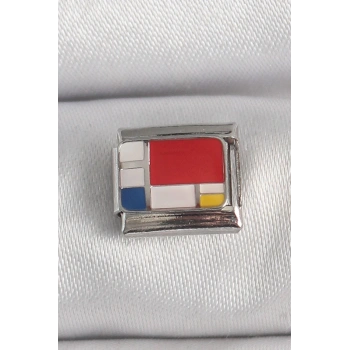 Mey İthalat® 316L Çelik Gümüş Renk Karışık Renk Portre Model Nomination Charm