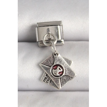 Mey İthalat® 316L Çelik Gümüş Renk Mektup Model Nomination Charm