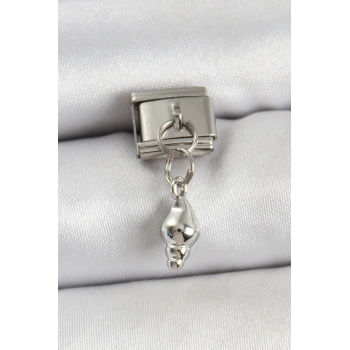 Mey İthalat® 316L Çelik Sallantılı Deniz Kabuğu Model Gümüş Renk Nomination Charm