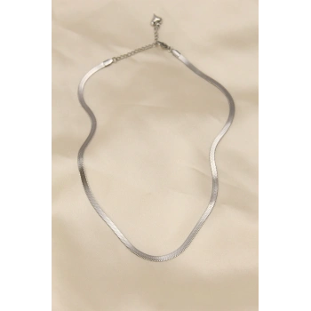 Mey İthalat® 316L Çelik Silver Renk 45 cm İtalyan Zincir Model Kadın Kolye