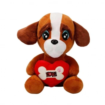 Mey İthalat® 3183  Kalpli Peluş Köpek 30 cm