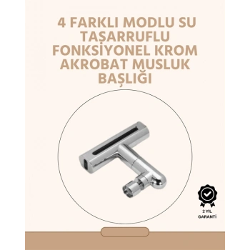 Mey İthalat® 360° Dönüşlü Su Akışı Başlığı | 4ü 1 Arada Kullanım