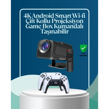 Mey İthalat® 450 ANSI Lümen, 4K Destekli Kompakt Ev Projektörü