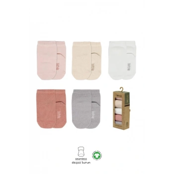Mey İthalat®   5li Penye Soket Kutulu Basic Çorap 10131 Pudra