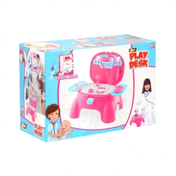 Mey İthalat® 573-BP LITTLE NURSE OYUN TABURESİ DOKTOR SET KIZ(Ürün oyuncaktır)