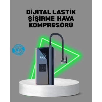 Mey İthalat® 80W Kablosuz Dijital Ekranlı Taşınabilir Lastik Şişirme Pompası