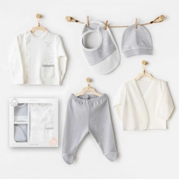 Mey İthalat®   AC25700 Mommys Little Star 5Li Hastane Çıkışı Ekru