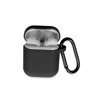 Mey İthalat®   Airpods 2 (2.nesil) Hang Kılıf - Siyah