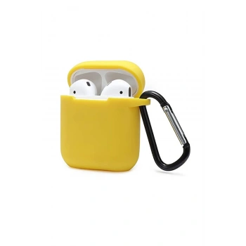 Mey İthalat®   Airpods 2 (2.nesil) Sert Silikon Kılıf - Sarı