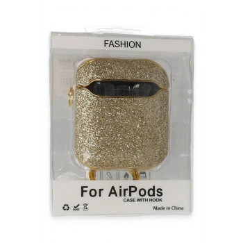 Mey İthalat®   Airpods 2 (2.nesil) Spell Simli Kılıf - Gold