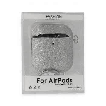 Mey İthalat®   Airpods 2 (2.nesil) Spell Simli Kılıf - Gümüş