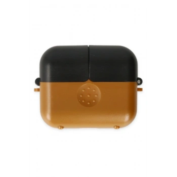 Mey İthalat®   Airpods 3 (3.nesil) Basmalı Kılıf - Kahverengi-Siyah
