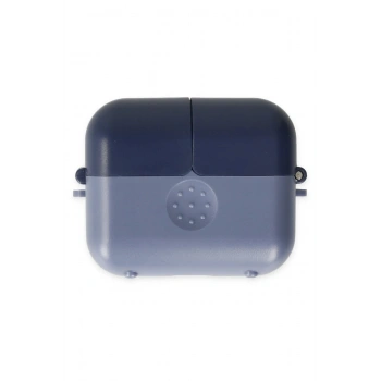 Mey İthalat®   Airpods 3 (3.nesil) Basmalı Kılıf - Mavi-Lacivert