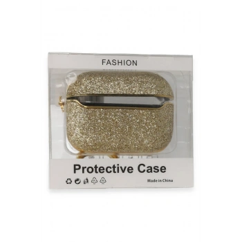 Mey İthalat® Airpods Pro (1.nesil) Spell Simli Kılıf - Gold