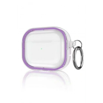 Mey İthalat®   Airpods Pro 2 (2.nesil) Shiny Şeffaf Kılıf - Mor