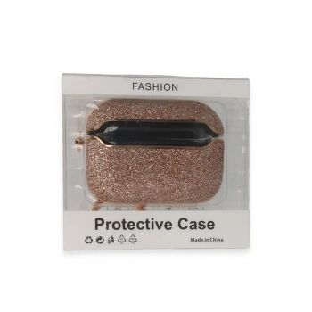 Mey İthalat®   Airpods Pro 2 (2.nesil) Spell Simli Kılıf - Rose Gold