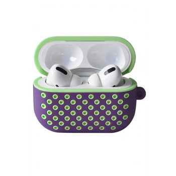 Mey İthalat®   Airpods Pro 2 (2.nesil) Spor Delikli Kılıf - Lila-Yeşil