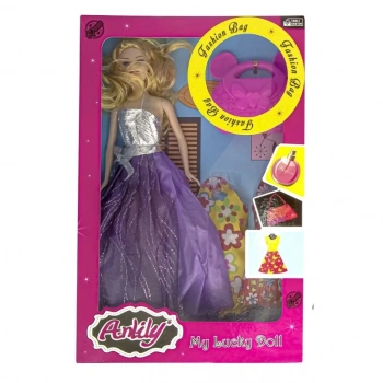 Mey İthalat® Anlily Çantalı Yedek Elbiseli Bebek 2281