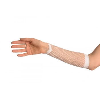 Mey İthalat® Beyaz Renk Parmak Arası File Örgü Eldiven 26 cm
