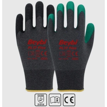 Mey İthalat® Beybi PL17 Flex Likralı İpten Örme Lateks Eldiven NO:10
